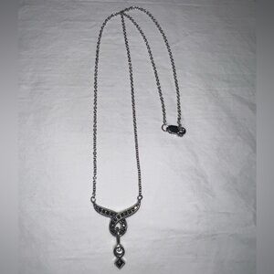 Judith Jack 925 Silver Necklace with Black Accents